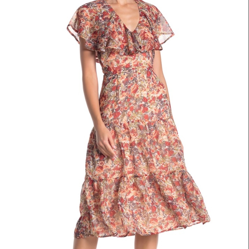 NSR Camille Floral Ruffle Dress